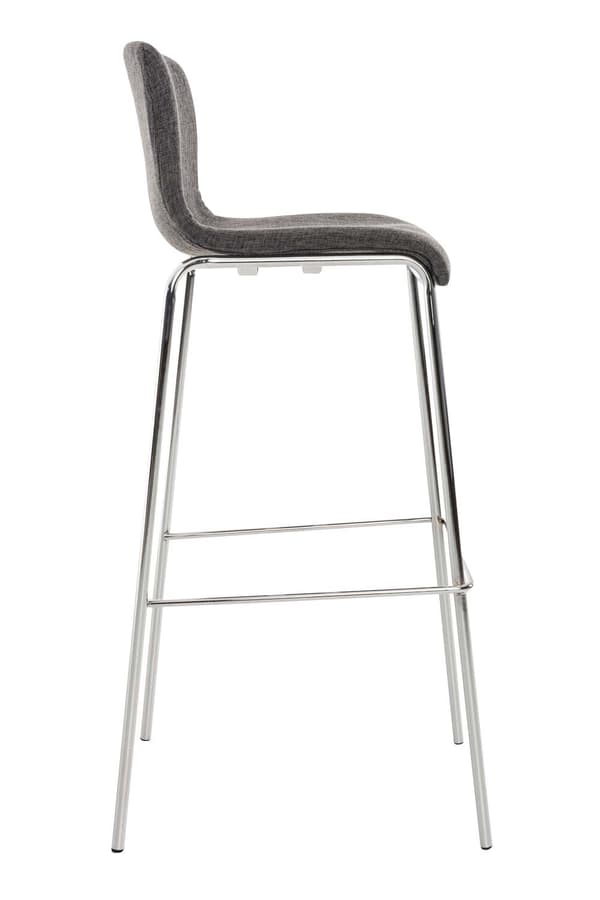 Barstol Modern stil - Pall - Stackbar, ergonomisk komfort | Färg: ljusgrå basfärg: krom