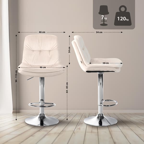Barstol sammet - pall - optimal sittkomfort, roterande ram