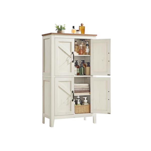 Förvaringsskåp brun-vit – MDF – robust – 30 x 60 x 110 cm