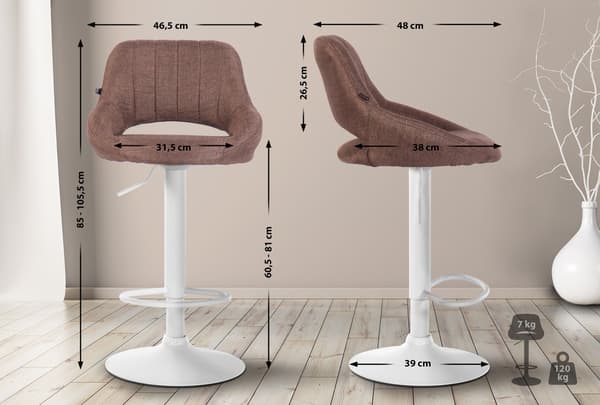 Bark Pall In Fabric - Design Hocker - Stepleless Justerbar och 360 ° roterbar