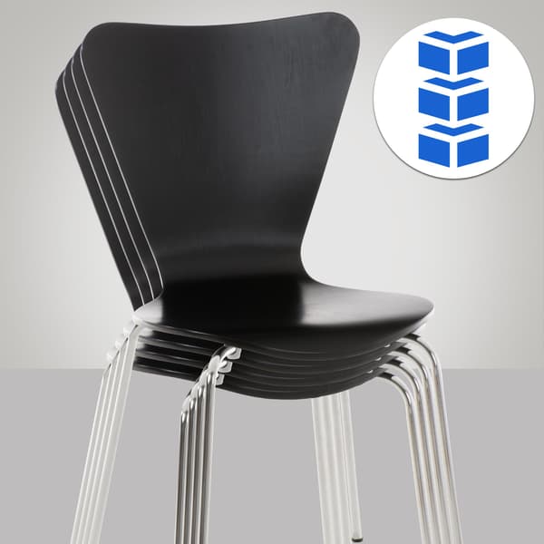 Stackstol - Multifunktionell - Space -Saving Design, Perfekt för evenemang och konferenser Färg: Svart