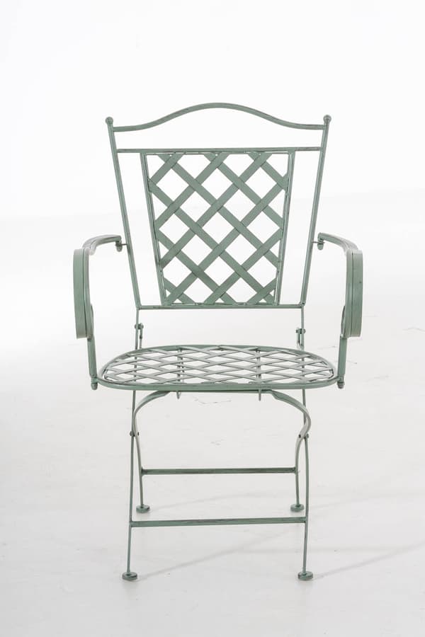 Nostalgisk terrassstol - trädgårdsstol - handgjorda järn, stabil design