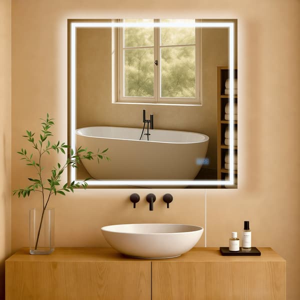 LED -badrumsspegel - Wall Mirror - Anti -Condens Function & Dimble Lighting