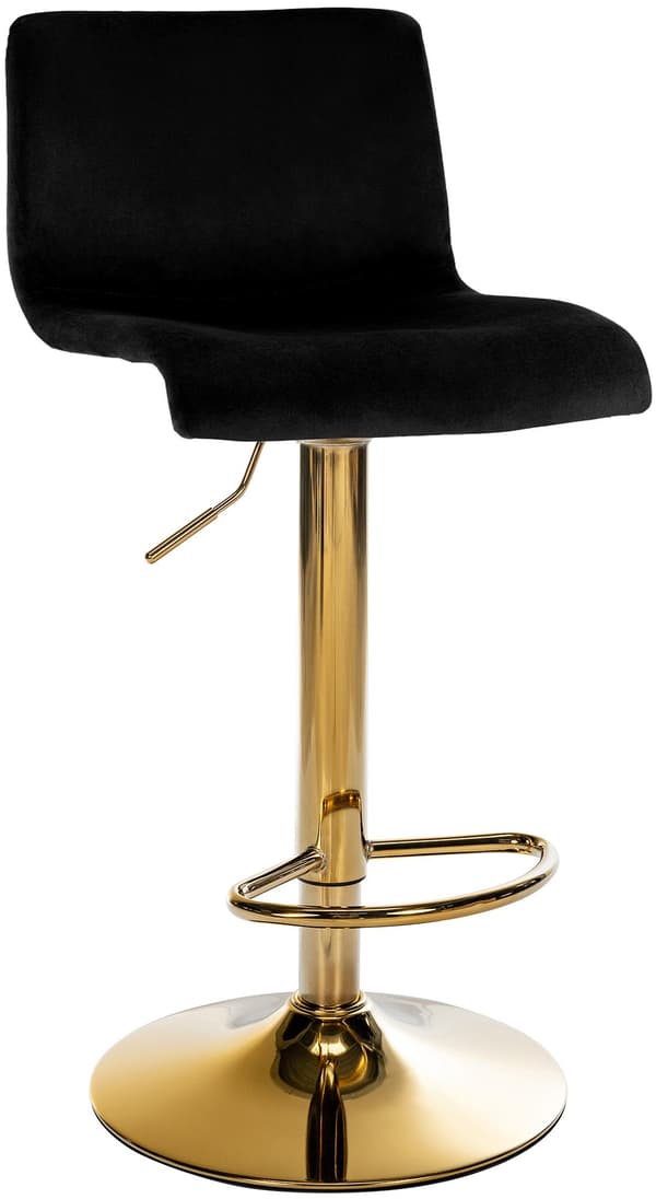 Barstol sammet svart - sittmöbler - justerbar höjd, modern stil