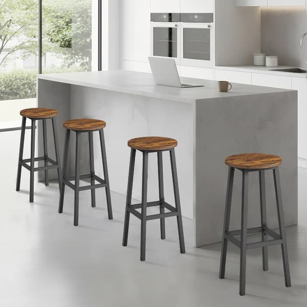 Barstolar 2-delat set | Brun-svart | 32x32x65 cm