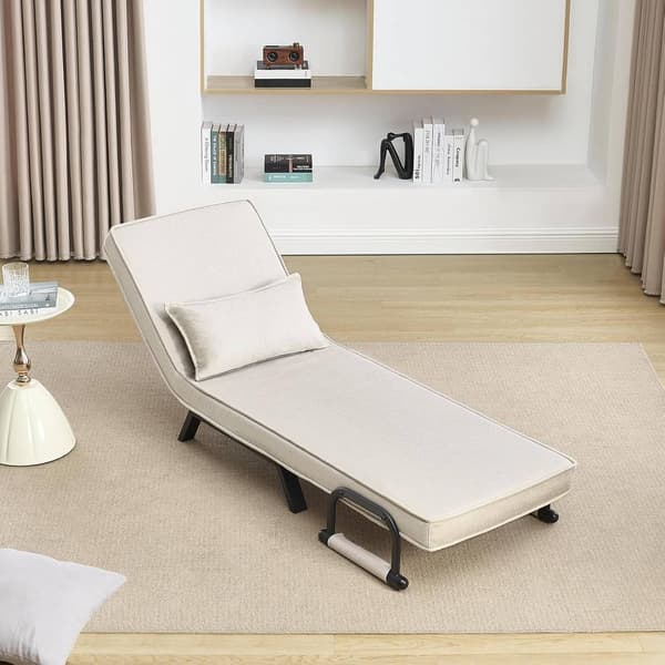 3-i-1 sovstol med justerbart ryggstöd | Beige | 65x78x75 cm