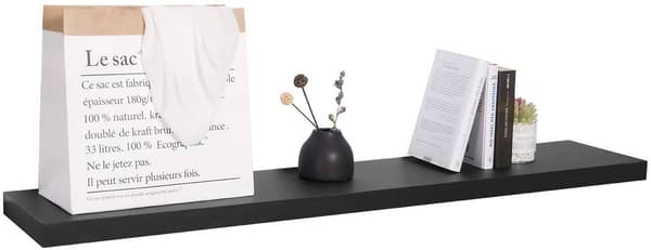 Flytande väggställ för böcker och CD-skivor | Svart | 70x22,9x3,8 cm