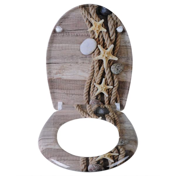 Duroplast toalettsits med soft close och snabbfäste | 37,1x45,5 cm