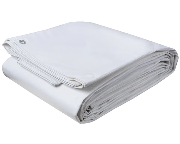 Vattentät presenning 280 g/m² med öglor | Vit | 2x3 m
