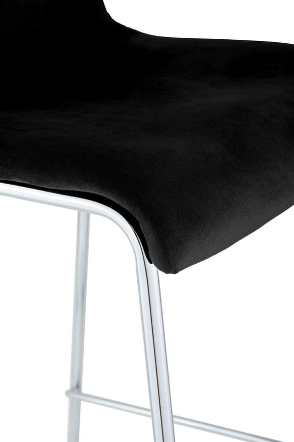 Barstol sammet - sammetpall - ergonomisk komfort - 75 cm sitthöjd, krom, golvskyddare