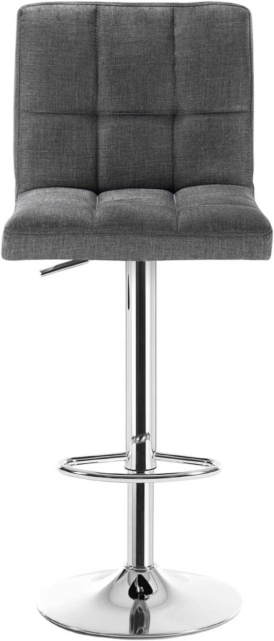 Vridbara justerbara barstolar med linne sits 2 stycken | Mörkgrå | 44x38x92-114 cm