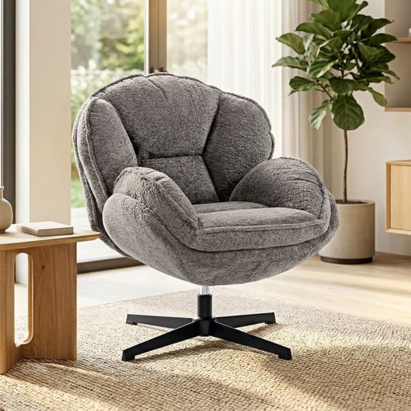 Modern wingback-fåtölj - Sammetssvängfåtölj | Färg: Grå | Mått: 76x86x88 cm