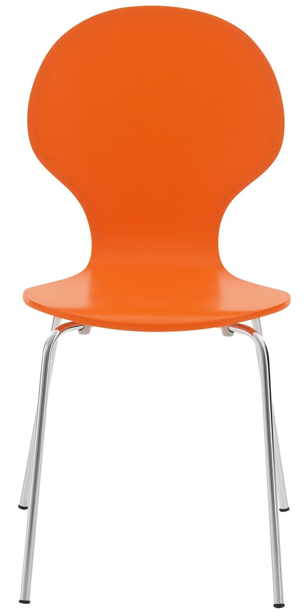 4x Ergonomic Stacking Chair - Besökstol - Space -Saving Design | Färg: Orange