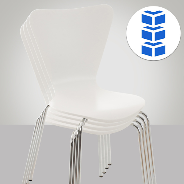 Stackstol - Multifunktionell - Space -Saving Design, Perfekt för evenemang och konferenser Färg: Vit