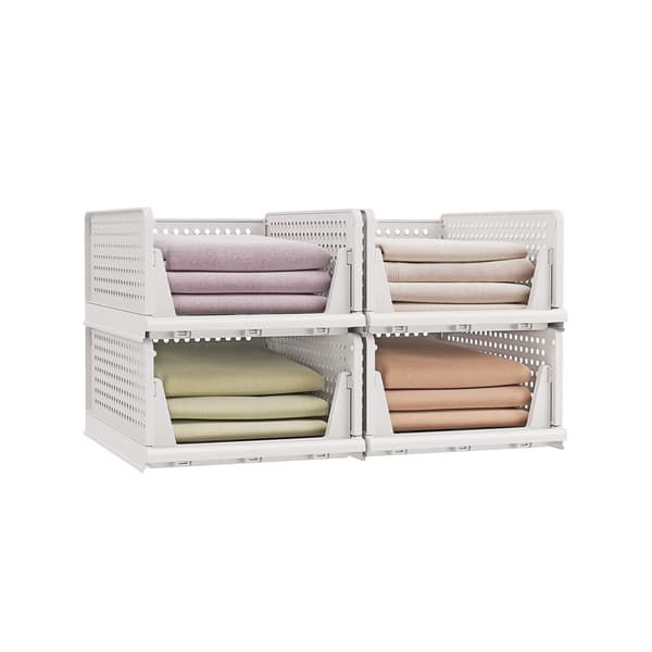 Stapelbar garderobsarrangör | Vit | 33x43x18,5 cm