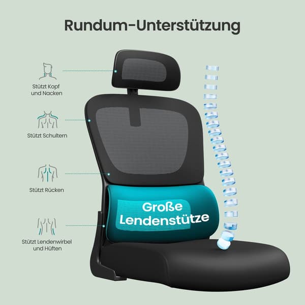 Ergonomisk kontorsstol med ryggstöd i mesh
