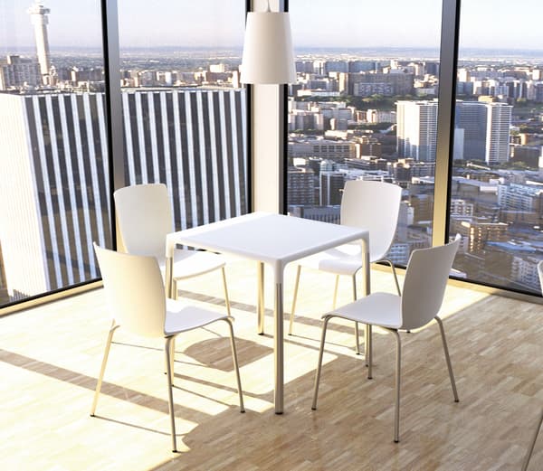 Stackbar trädgård och inomhusstol - väder -resistent - Space -sparande design | Färg: Vit