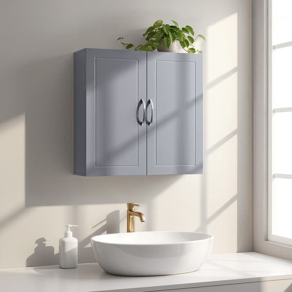 Badrumsskåp för vägg | Grå | 60x18x60 cm