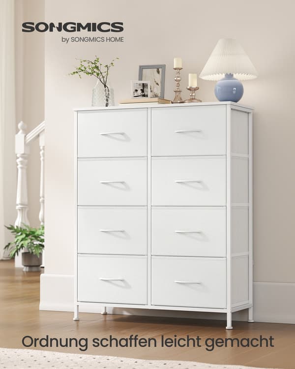 Byrå med 8 tyglådor | Moln vit-snövit | 76,7x30x95,2 cm