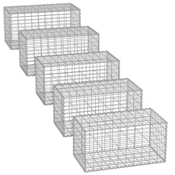 Gabion korgset - Metallstödmur - Silvergabion - Galvaniserat stål - 100 x 50 x 50 cm