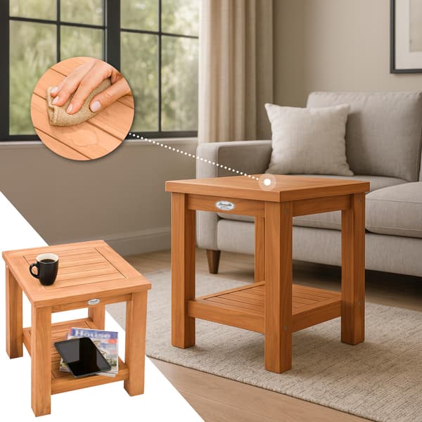 Teak sidobord - fast trä - väder -resistent hållbarhet för utomhusutrymmen