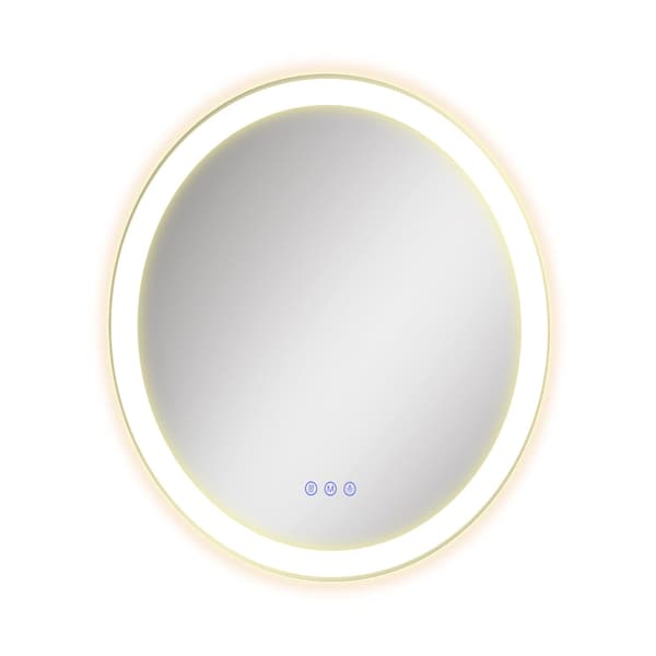 Rund badspegel med LED-belysning | Vit