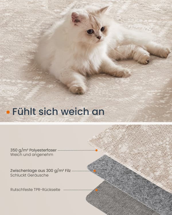 Boho matta för vardagsrum | Cappuccino beige