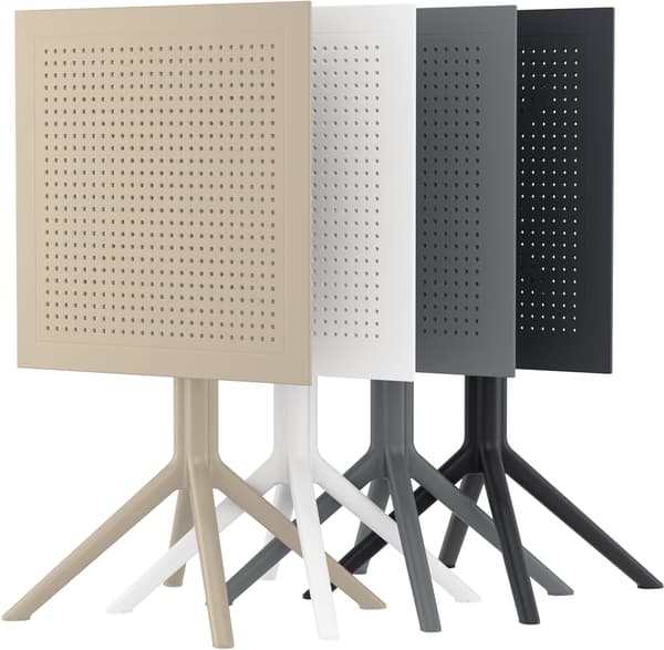 Vikta bord, fällbart bord - UV och väderbeständig - rymdbesparande design