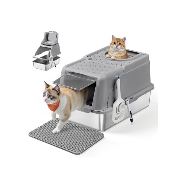 Kattsandlåda - katttoalett - kattsandsmatta - robust - 61 x 41 x 36,5 cm
