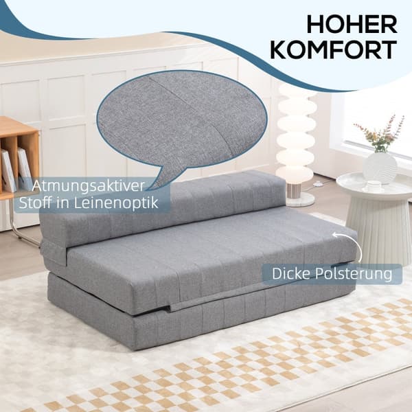 Golvsoffa - 2-sits bäddsoffa | Färg: Grå | Mått: 138x80x50 cm