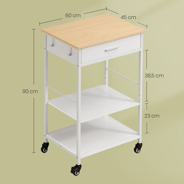 Köksvagn Serveringsvagn Köksö | Beige-vit | 60x47x90 cm
