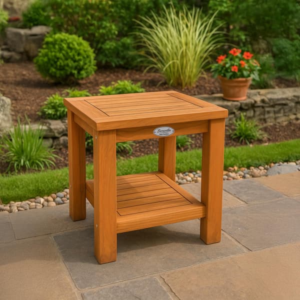 Teak sidobord - fast trä - väder -resistent hållbarhet för utomhusutrymmen