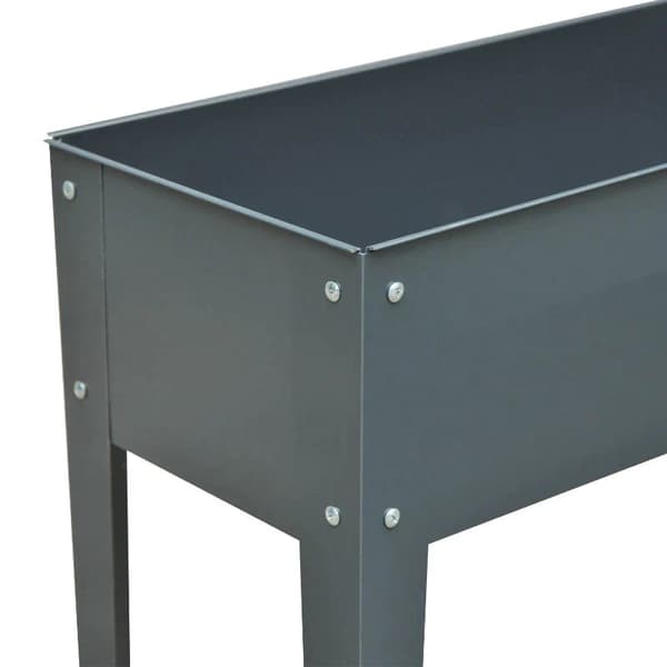 Upphöjd plantering - Metall plantering | Färg: Mörkgrå | Mått: 30x100x80 cm