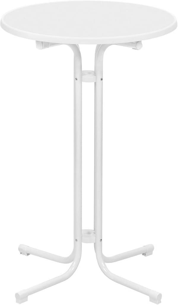 Fällbart väderbeständigt ståbord med klädsel 70 cm | Vit | 70x70x110 cm