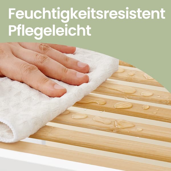 Smalt badrumsskåp 5 våningar bambu 33x33x146 cm