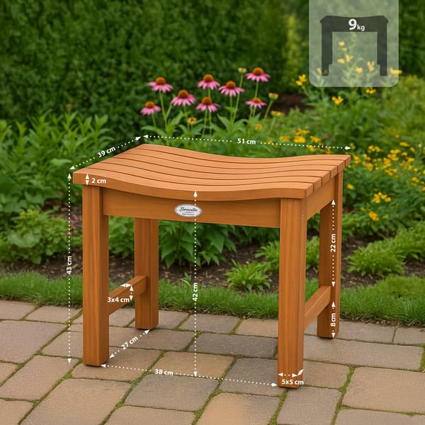 Solid Teak -avföring - Träfotstol - Väder -resistent och hållbar för varje stil