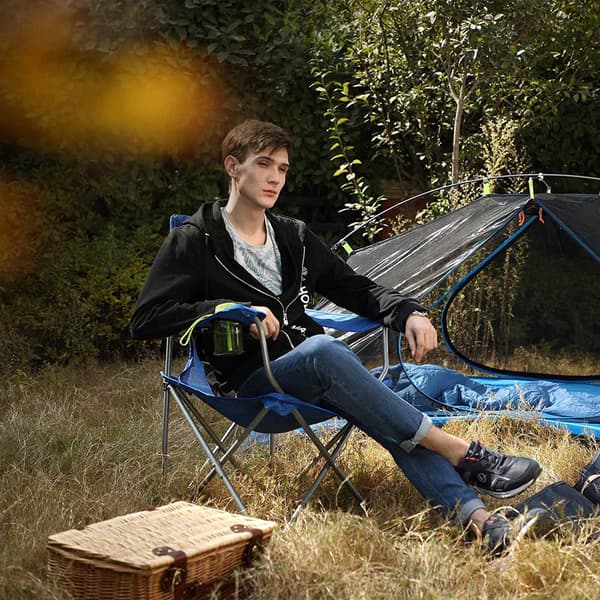 Campingstol 2-delat set | Blå | 51,5x76x95,5 cm