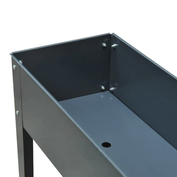 Upphöjd plantering - Metall plantering | Färg: Mörkgrå | Mått: 30x100x80 cm