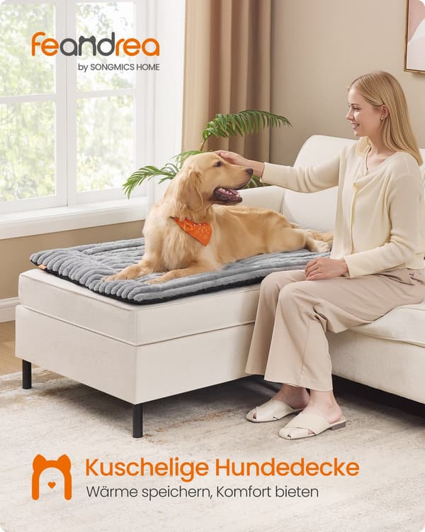 Maskintvättbar hundfilt | Duva grå | 105x70 cm