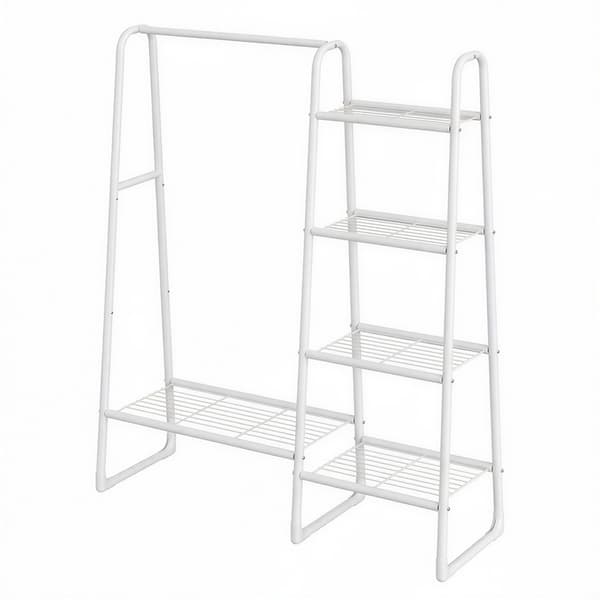 Klädställ med 5 hyllor | Vit | 101,7x40x153,3 cm