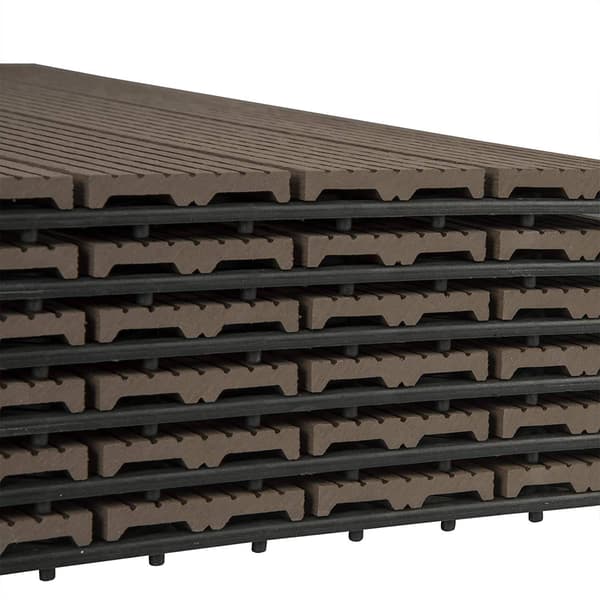 WPC klickplattor trälook 30x60 cm 12 st | Brun | 30x60x3 cm