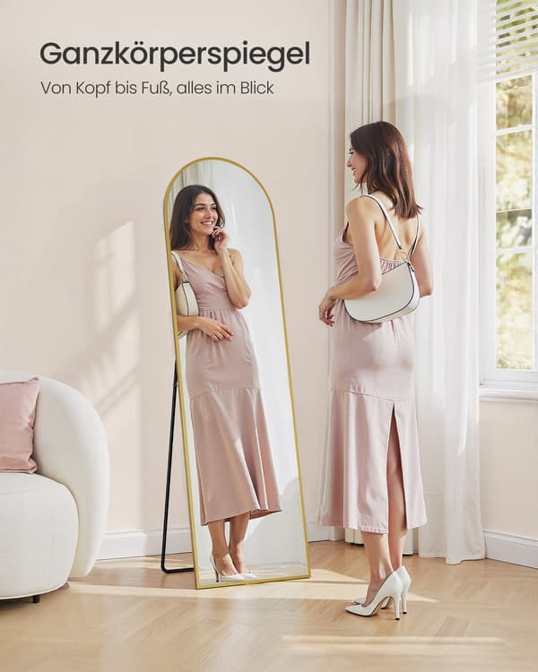 Böjd passspegel | Ljus guld | 40x150 cm