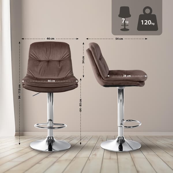 Sammet barstol - sammetstol - optimal rörelsefrihet, stilfull design