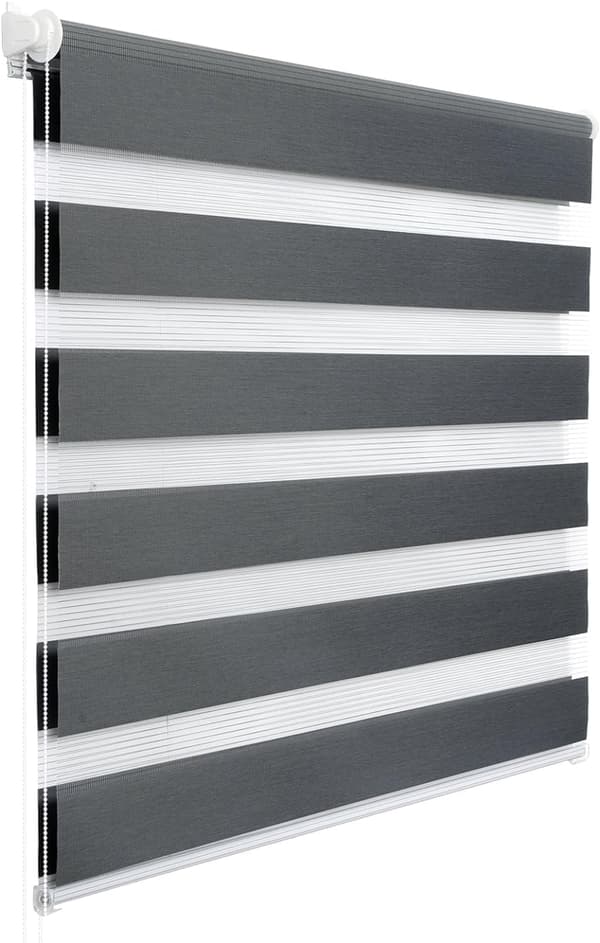 Dubbel rullgardin utan borrning Easyfix | Mörkgrå | 90x130 cm