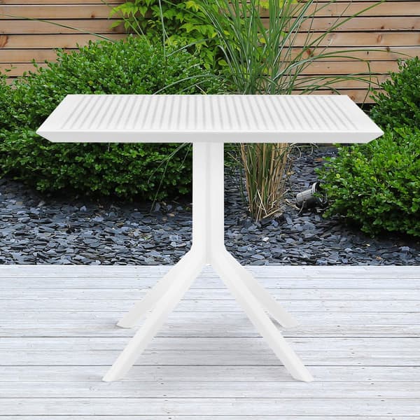 Tabell 80x80cm - Bisto -tabell - Väderresistent polypropen, UV -resistent | Färg: Vit