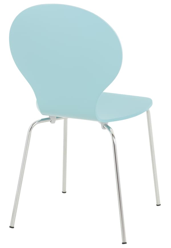 4x Ergonomic Stacking Chair - Besökstol - Space -Saving Design | Färg: ljusblå