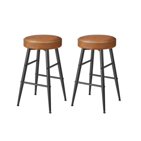 Set van 2 barkrukken | Karamelbruin | 49,5x49,5x63 cm