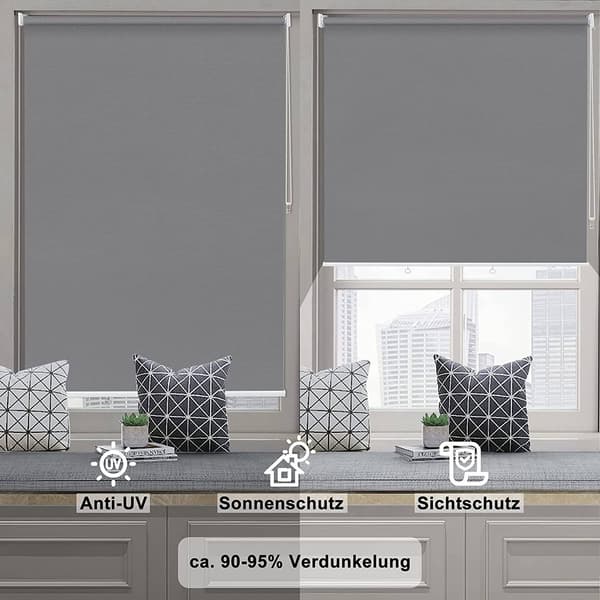Vertikal utomhusmarkis för balkong | Mörkgrå | 100x240 cm