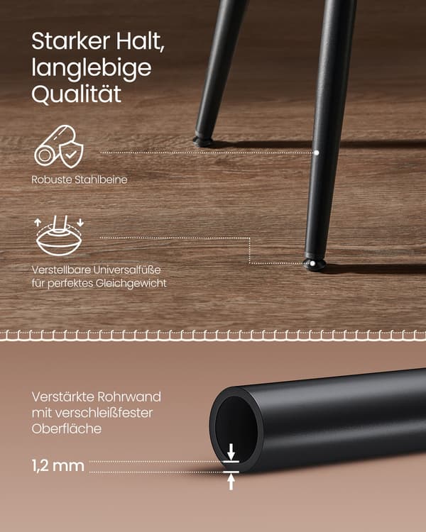 Set med 2 matsalsstolar | Karamellbrun | 48x48x48,2 cm