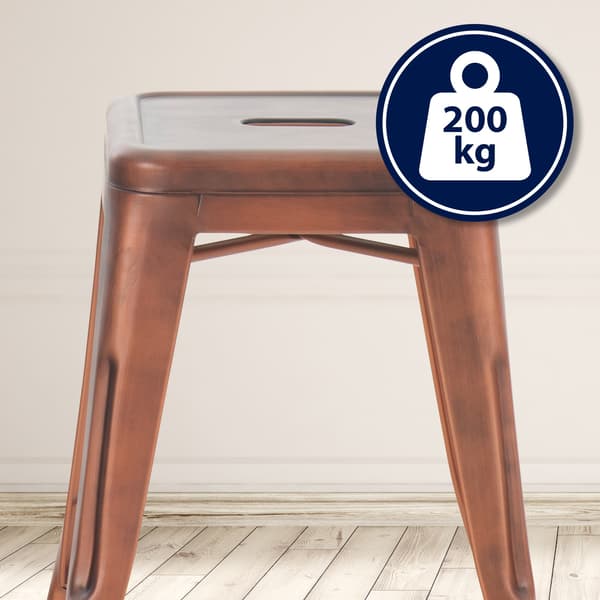 Modern stapelbar pall - Barstol - Space -Saving Design | Färg: Koppar